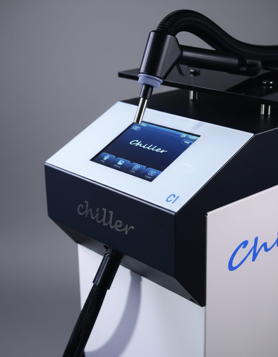 Chiller C1 touchscreen and nozzle close-up