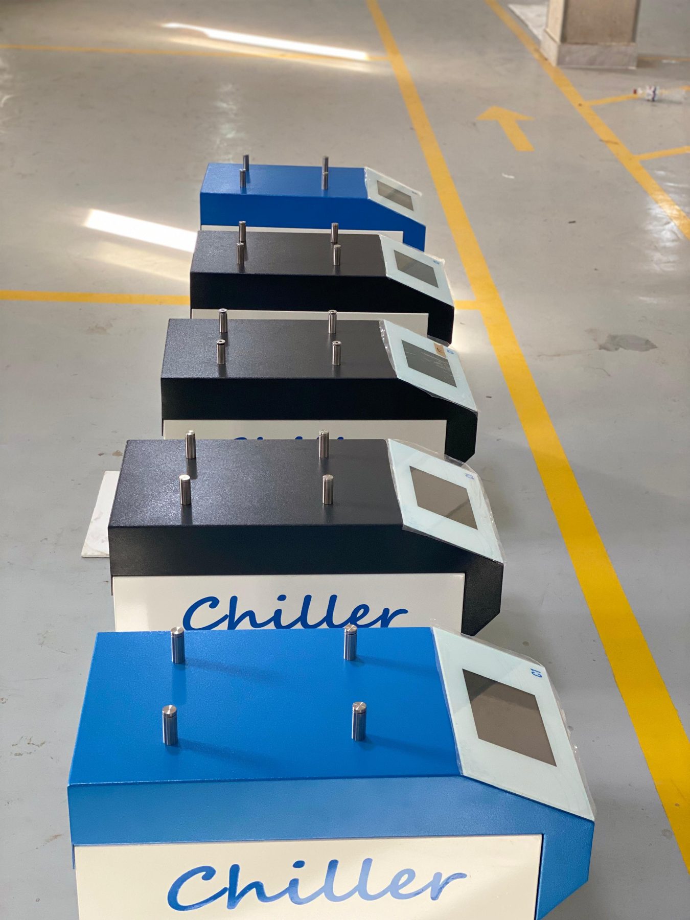 Chiller units on the production floor
